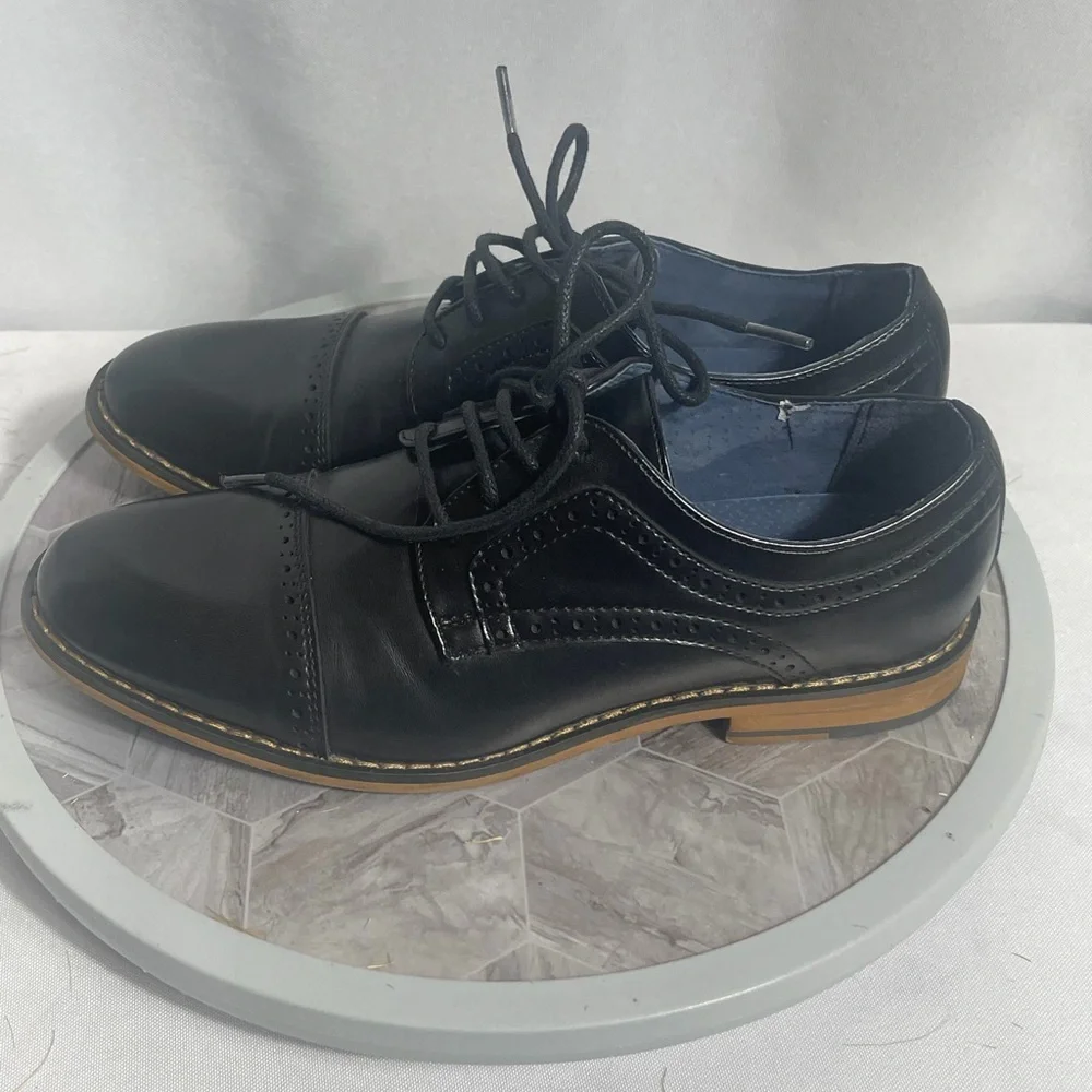 Bruno Marc Prince K1 Black Oxford Dress Shoes Boys US 3 Party Formal